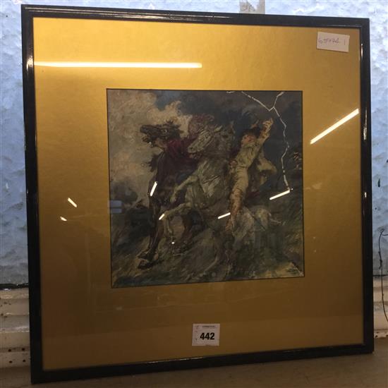 Attrib. Frank Samuel Eastman, watercolour, Lightning, studio stamp, label verso(-)